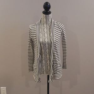 Black and Gray Striped Cardigan
